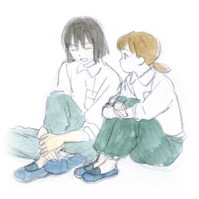 サンとマユのラフスケッチ